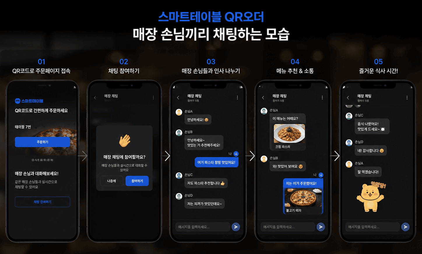 매장 실시간 채팅 라운지 화면